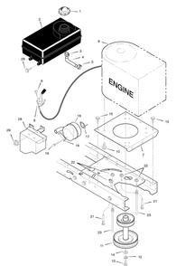 Engine Mount Diagram and Parts List for 405605X51A 2005 Briggs and Stratton Lawn Tractor